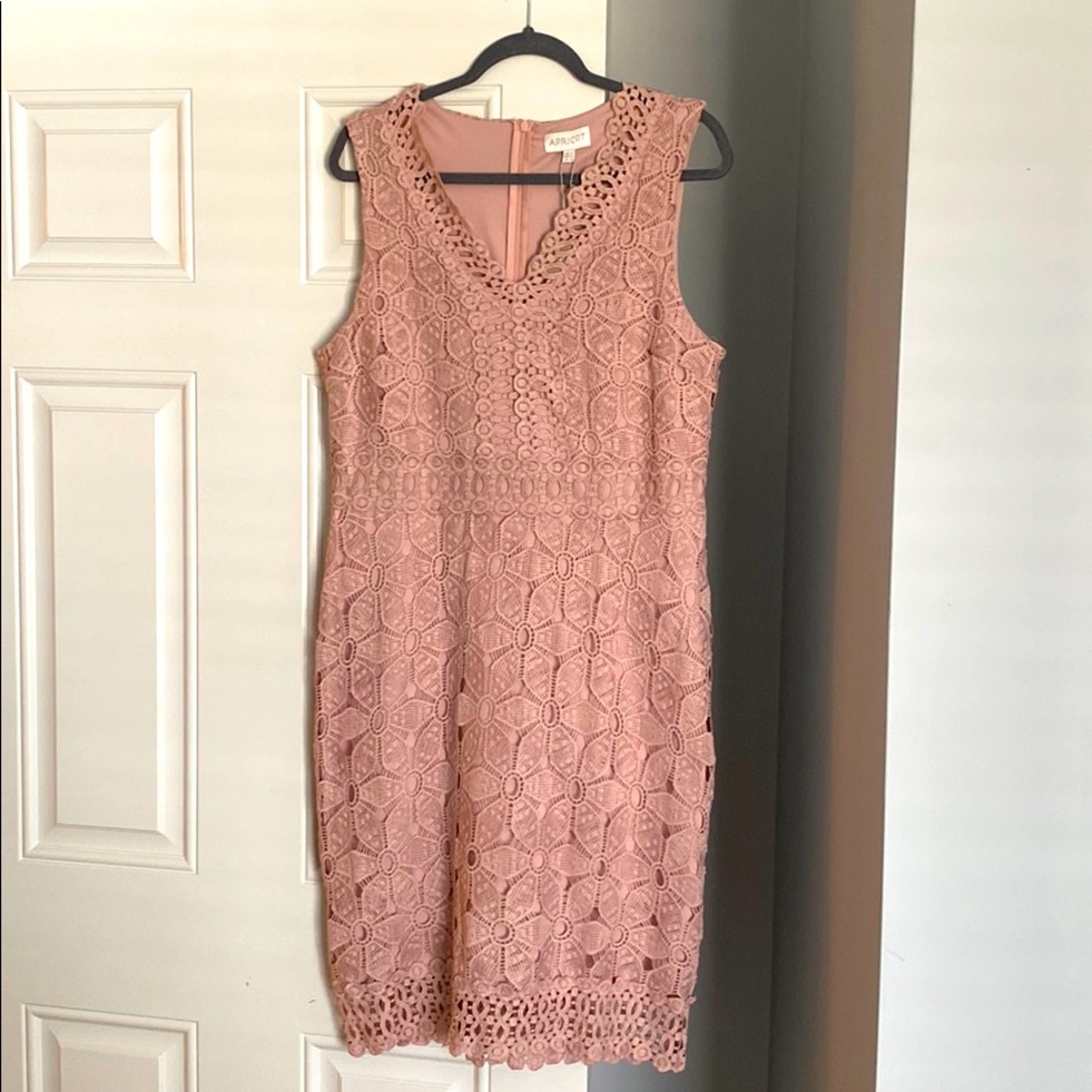 Apricot Mauve Crochet Lace Dress